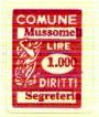 Marca da Bollo del Comune di MUSSOMELI su Carta Bianca di dimensioni 14 x 20 mm
