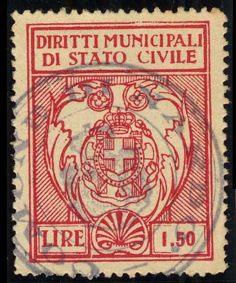 Marca da Bollo del Comune di NARDO´ su Carta Bianca di dimensioni 26 x 34,5 mm
