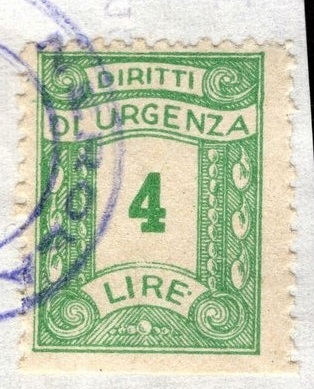 Marca da Bollo del Comune di NEROLA su Carta Bianca di dimensioni 21 X 27 mm