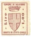 Marca da Bollo del Comune di NERVIANO su Carta Bianca Sottile di dimensioni 24,5 x 31 mm