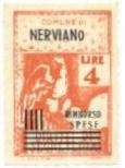 Marca da Bollo del Comune di NERVIANO su Carta Bianca di dimensioni 21 X 32 mm