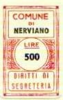 Marca da Bollo del Comune di NERVIANO su Carta Bianca di dimensioni 17 x 27 mm