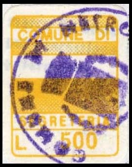Marca da Bollo del Comune di NETRO su Carta Bianca di dimensioni 15 x 20 mm
