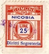 Marca da Bollo del Comune di NICOSIA su Carta Bianca di dimensioni mm