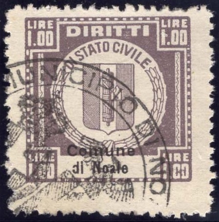 Marca da Bollo del Comune di NOALE su Carta Bianca di dimensioni 29,5 x 3724 x 24 mm
