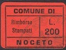 Marca da Bollo del Comune di NOCETO su Carta Colorata di dimensioni 27 x 19 mm