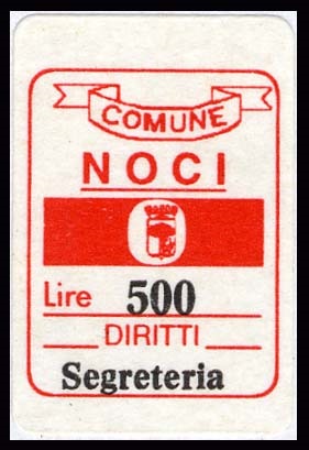 Marca da Bollo del Comune di NOCI su Carta Bianca di dimensioni 12 x 18 mm