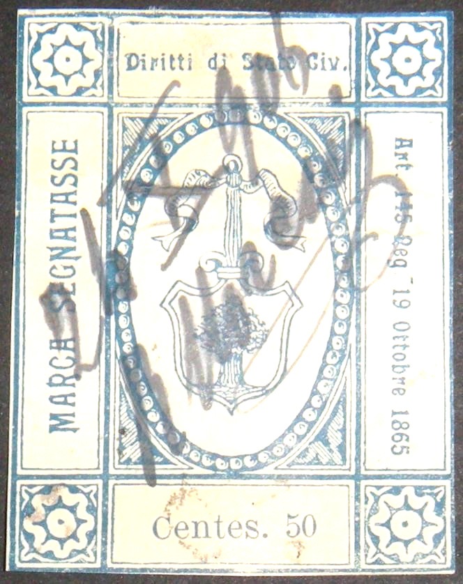 Marca da Bollo del Comune di NOGARA su Carta Bianca Sottile di dimensioni 24 X 37 mm