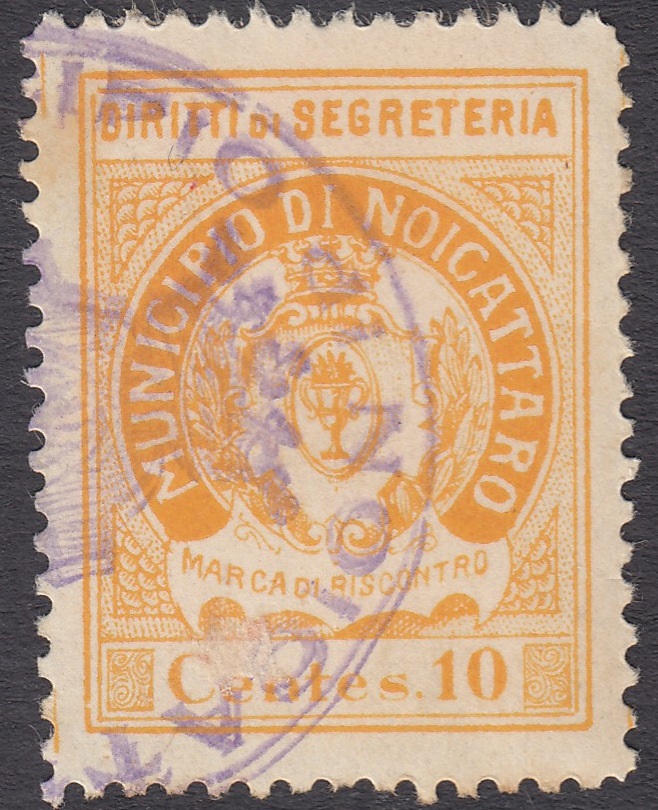 Marca da Bollo del Comune di NOICATTARO su Carta Bianca Sottile di dimensioni 22 x 28 mm