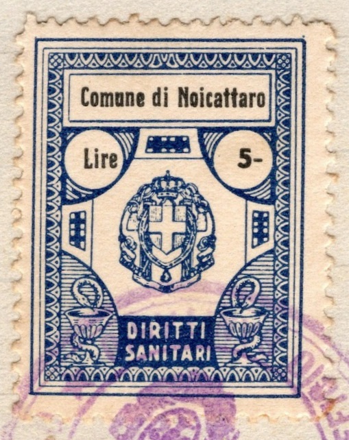 Marca da Bollo del Comune di NOICATTARO su Carta Bianca di dimensioni 21 x 29 mm