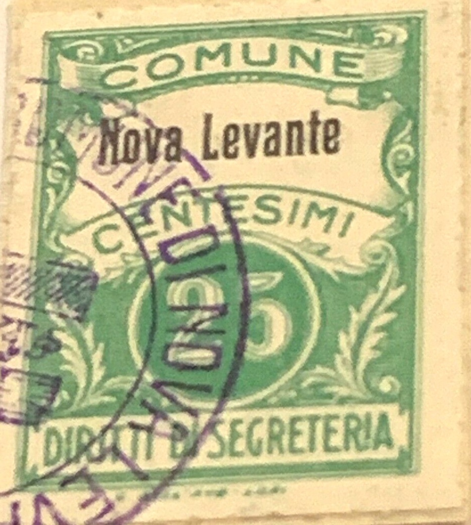 Marca da Bollo del Comune di NOVA LEVANTE su Carta Bianca di dimensioni 23 x 27 mm
