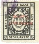 Marca da Bollo del Comune di NOVARA su Carta Bianca di dimensioni 27,5 x 33 mm