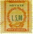 Marca da Bollo del Comune di NOVATE MILANESE su Carta Bianca Sottile di dimensioni 22,5 x 28,5 mm