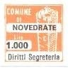 Marca da Bollo del Comune di NOVEDRATE su Carta Bianca di dimensioni 20 x 20 mm