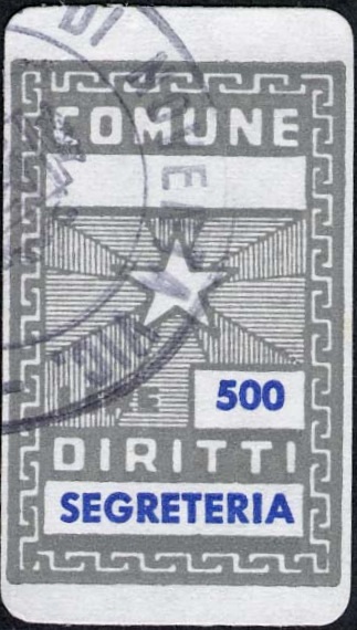Marca da Bollo del Comune di NOVENTA VICENTINA su Carta Bianca di dimensioni 19,5 x 31 mm