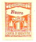 Marca da Bollo del Comune di NUORO su Carta Bianca di dimensioni 22 x 29 mm