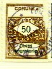 Marca da Bollo del Comune di OLEVANO DI LOMELLINA su Carta Bianca di dimensioni 20 x 27 mm