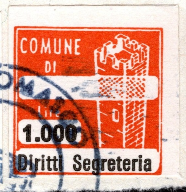 Marca da Bollo del Comune di OLGIATE COMASCO su Carta Bianca di dimensioni 20 x 20 mm