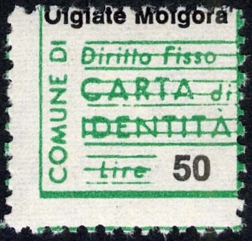 Marca da Bollo del Comune di OLGIATE MOLGORA su di dimensioni 20 x 20 mm