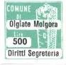 Marca da Bollo del Comune di OLGIATE MOLGORA su Carta Bianca di dimensioni 20 x 20 mm