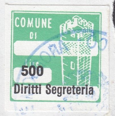 Marca da Bollo del Comune di OLGIATE MOLGORA su Carta Bianca di dimensioni 20 x 20 mm