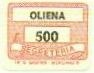 Marca da Bollo del Comune di OLIENA su Carta Bianca di dimensioni 19 x 14 mm