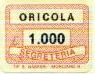 Marca da Bollo del Comune di ORICOLA su Carta Bianca di dimensioni 19 x 14 mm