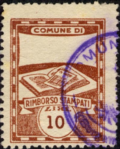 Marca da Bollo del Comune di ORSARA DI PUGLIA su Carta Bianca di dimensioni 22 x 28,5 mm