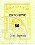 Marca da Bollo del Comune di ORTONOVO su Carta Bianca di dimensioni 21 x 27,5 mm