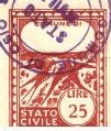 Marca da Bollo del Comune di OSIO SOPRA su Carta Bianca di dimensioni 22 x 29 mm