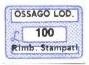Marca da Bollo del Comune di OSSAGO LODIGIANO su Carta Bianca di dimensioni 18,5 x 12,5 mm