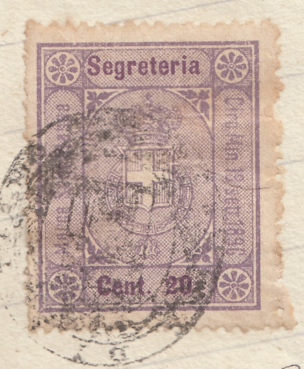 Marca da Bollo del Comune di OSTIANO su Carta Bianca di dimensioni 26 x 31 mm