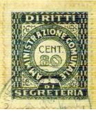Marca da Bollo del Comune di PADULA su Carta Bianca di dimensioni 27 x 31 mm