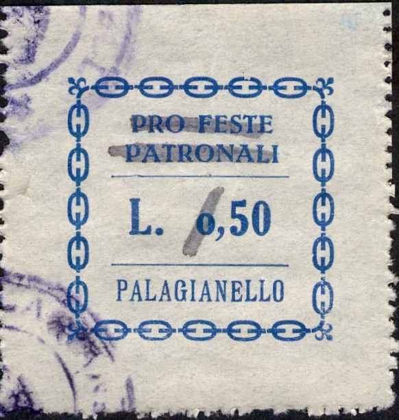 Marca da Bollo del Comune di PALAGIANELLO su Carta Bianca di dimensioni mm