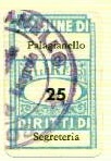 Marca da Bollo del Comune di PALAGIANELLO su Carta Bianca di dimensioni 18,5 x 29 mm