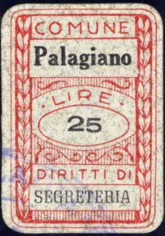 Marca da Bollo del Comune di PALAGIANO su Carta Bianca di dimensioni 20 x 30 mm