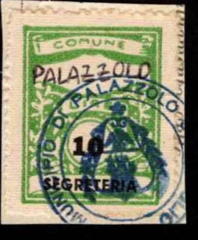 Marca da Bollo del Comune di PALAZZOLO SULL´OGLIO su Carta Bianca di dimensioni 22,5 x 29 mm