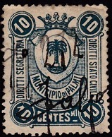 Marca da Bollo del Comune di PALMI su Carta Bianca Sottile di dimensioni 23 x 28 mm