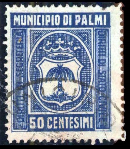 Marca da Bollo del Comune di PALMI su Carta Bianca di dimensioni mm