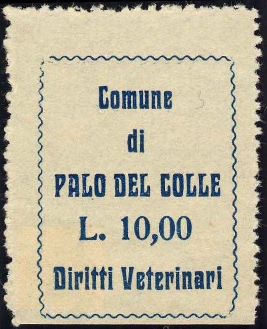Marca da Bollo del Comune di PALO DEL COLLE su Carta Bianca Sottile di dimensioni 27 X 36 mm