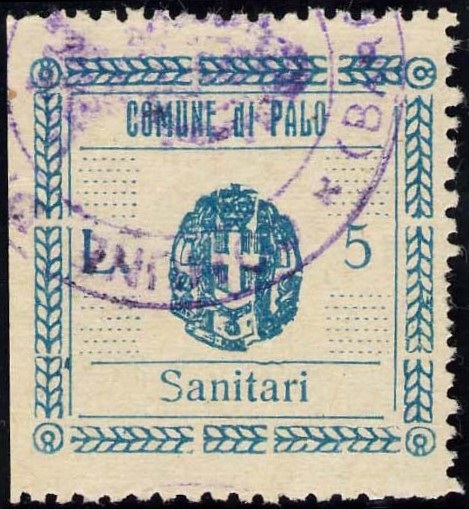 Marca da Bollo del Comune di PALO DEL COLLE su Carta Bianca di dimensioni 24,5 x 26,5 mm
