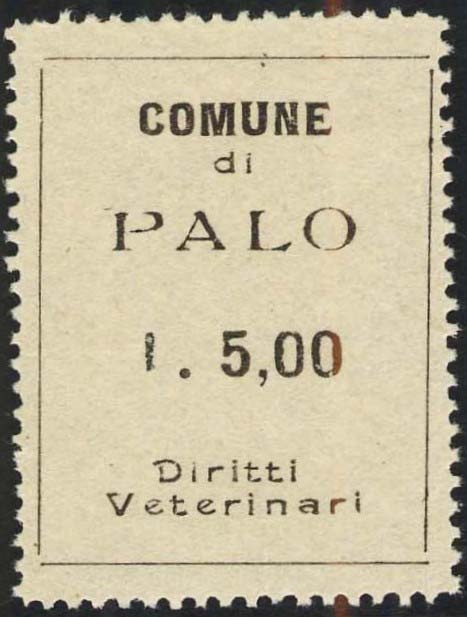 Marca da Bollo del Comune di PALO DEL COLLE su Carta Bianca Sottile di dimensioni 26,5 x 35 mm
