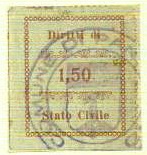 Marca da Bollo del Comune di PANNARANO su Carta Bianca Sottile di dimensioni 24,5 x 29 mm
