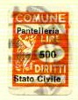 Marca da Bollo del Comune di PANTELLERIA su Carta Bianca di dimensioni 15 x 20 mm