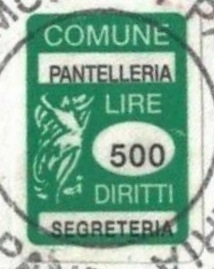 Marca da Bollo del Comune di PANTELLERIA su Carta Bianca di dimensioni 15 x 20 mm