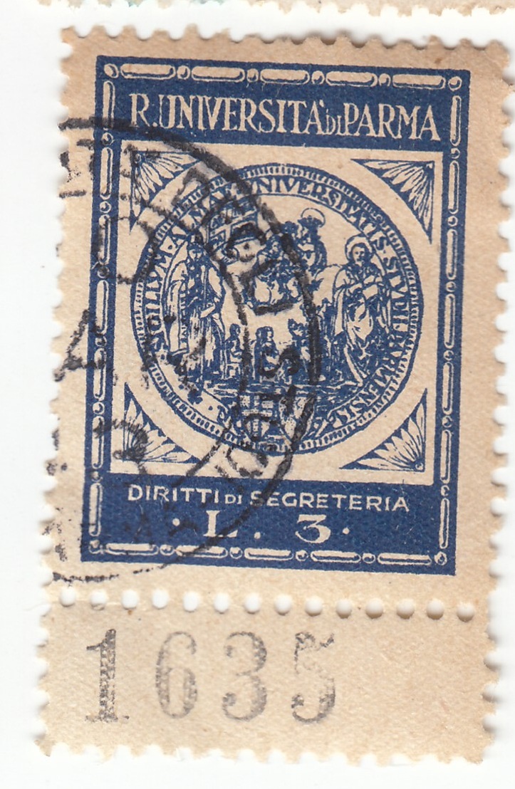 Marca da Bollo del Comune di PARMA su Carta Bianca di dimensioni 22 x 30 mm