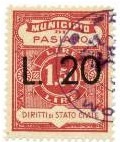 Marca da Bollo del Comune di PASIANO DI PORDENONE su Carta Bianca Sottile di dimensioni 23,5 x 30 mm