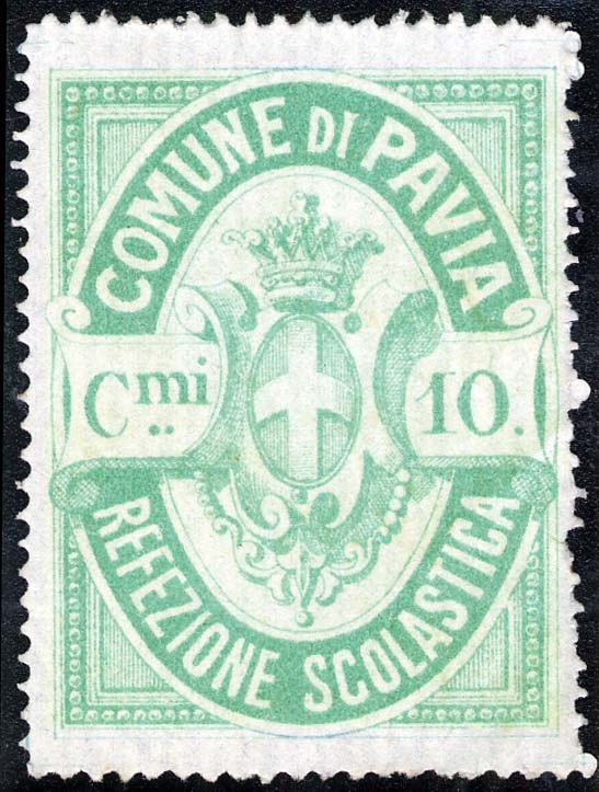 Marca da Bollo del Comune di PAVIA su Carta Bianca di dimensioni 31 x 42 mm