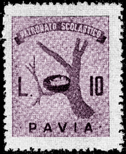 Marca da Bollo del Comune di PAVIA su Carta Bianca di dimensioni 25 x 31,5 mm