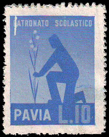 Marca da Bollo del Comune di PAVIA su Carta Bianca di dimensioni 25 x 32 mm